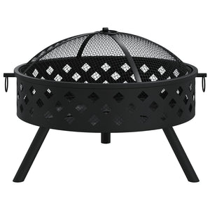 Fire bowl with fire rake 58 cm XXL steel