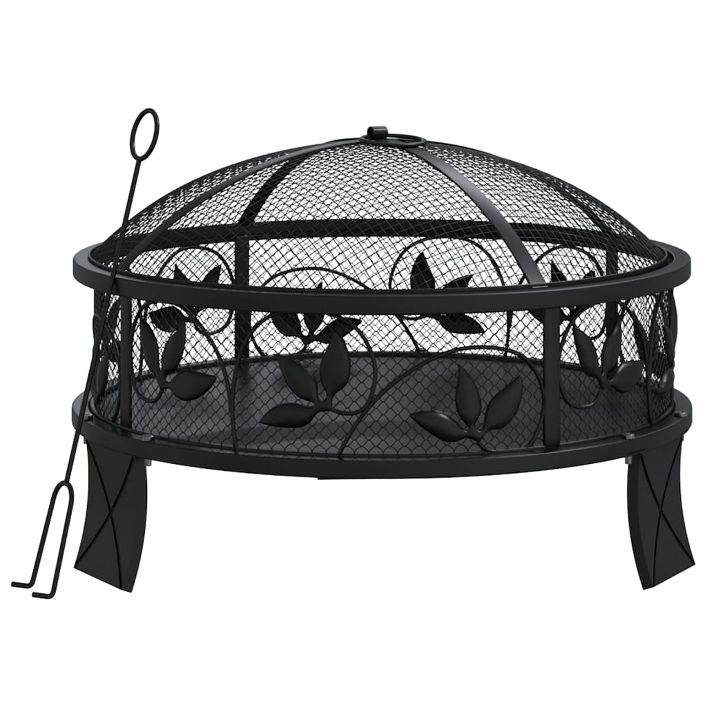 Fire pit with fire rake 50 cm XXL steel