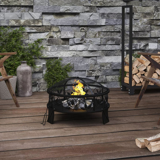 Fire pit with fire rake 50 cm XXL steel