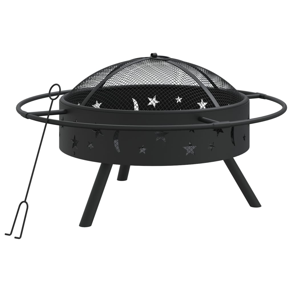 Fire pit with fire rake 70 cm XXL steel