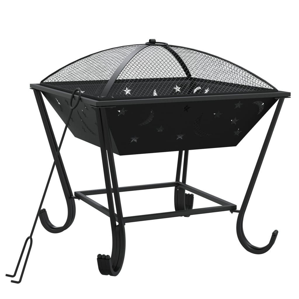 Fire pit with fire rake 50 cm XXL steel
