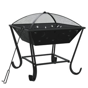 Fire pit with fire rake 50 cm XXL steel
