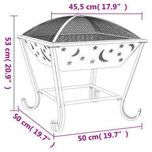 Fire pit with fire rake 50 cm XXL steel