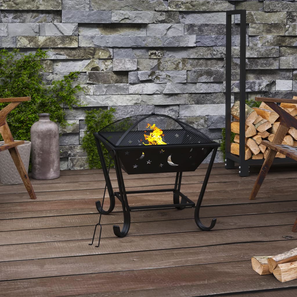 Fire pit with fire rake 50 cm XXL steel