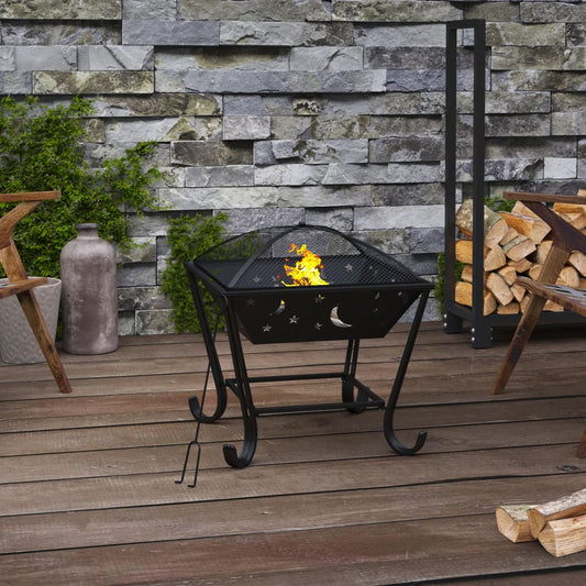 Fire pit with fire rake 50 cm XXL steel