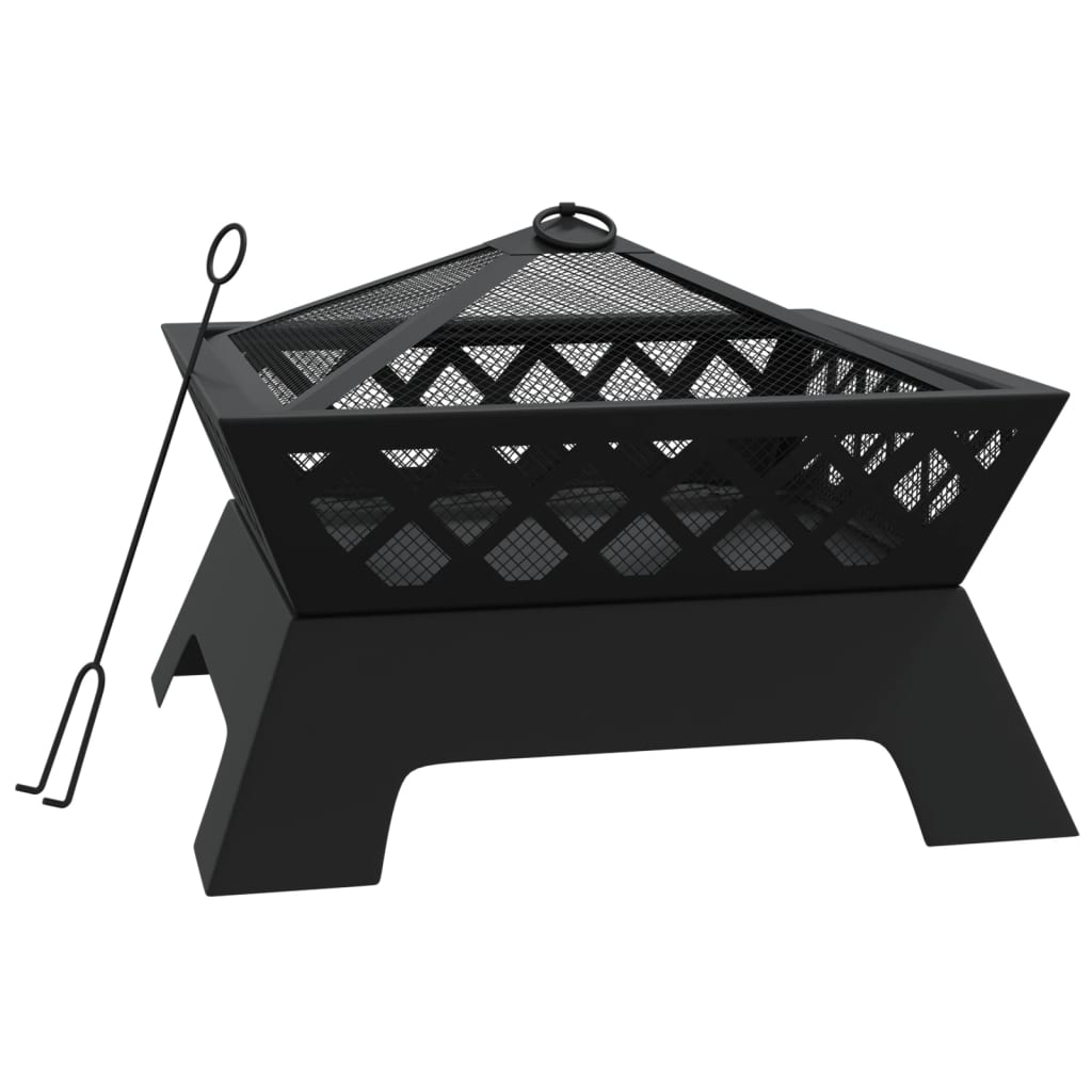 Fire pit with fire rake 50 cm XXL steel