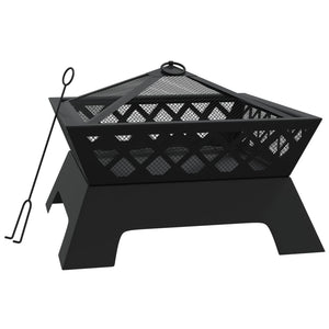 Fire pit with fire rake 50 cm XXL steel