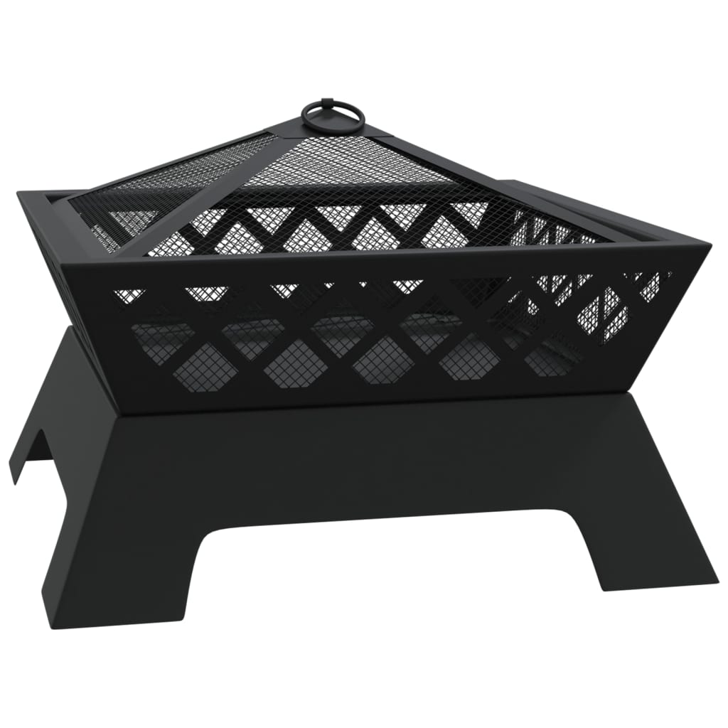 Fire pit with fire rake 50 cm XXL steel