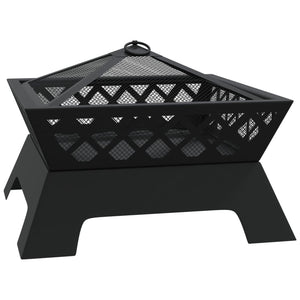 Fire pit with fire rake 50 cm XXL steel