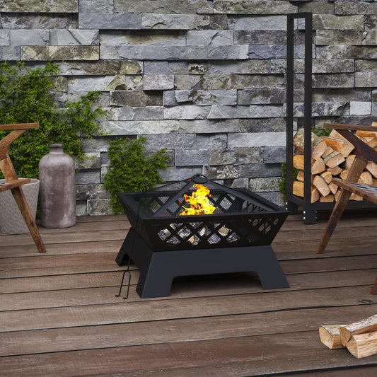 Fire pit with fire rake 50 cm XXL steel