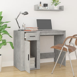 Desk cabinet concrete grey 100x49x75 cm engineered wood