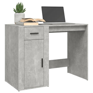 Desk cabinet concrete grey 100x49x75 cm engineered wood