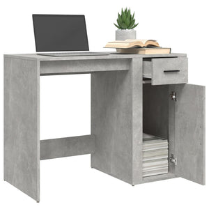 Desk cabinet concrete grey 100x49x75 cm engineered wood
