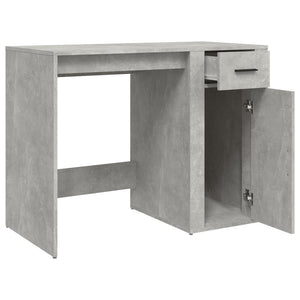 Desk cabinet concrete grey 100x49x75 cm engineered wood