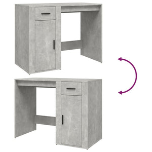 Desk cabinet concrete grey 100x49x75 cm engineered wood