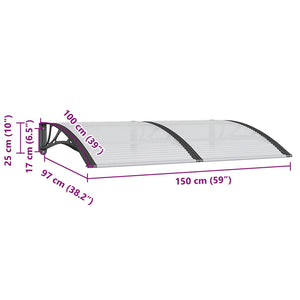 Sunshade black 150x100 cm polycarbonate