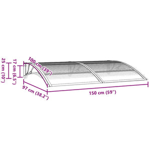 Sunshade black 150x100 cm polycarbonate
