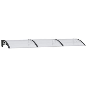 Black and transparent canopy 300x75 cm polycarbonate