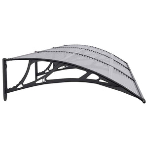 Black and transparent canopy 300x75 cm polycarbonate