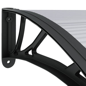 Black and transparent canopy 300x75 cm polycarbonate