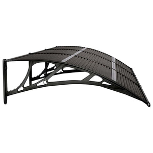 Sunshade canopy black 300x75 cm polycarbonate