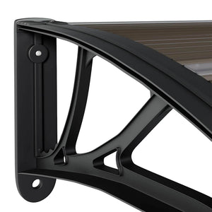 Sunshade canopy black 300x75 cm polycarbonate