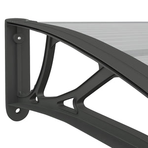 Sunshade black and transparent 80x75 cm polycarbonate
