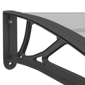 Black and transparent canopy 100x75 cm polycarbonate