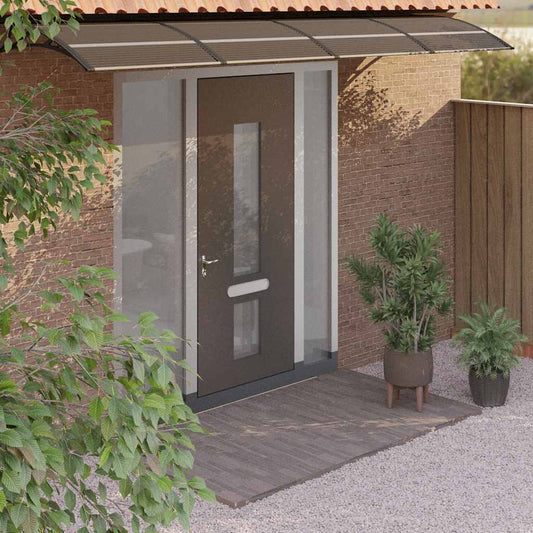 Sunshade canopy black 350x75 cm polycarbonate