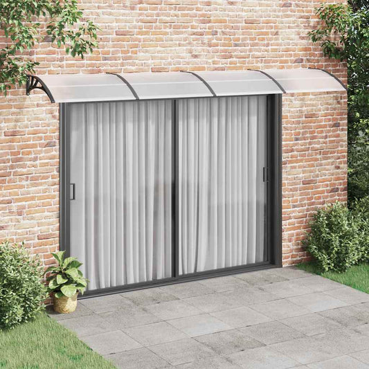 Black and transparent canopy 400x75 cm polycarbonate