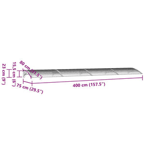 Sunshade canopy black 400x75 cm polycarbonate