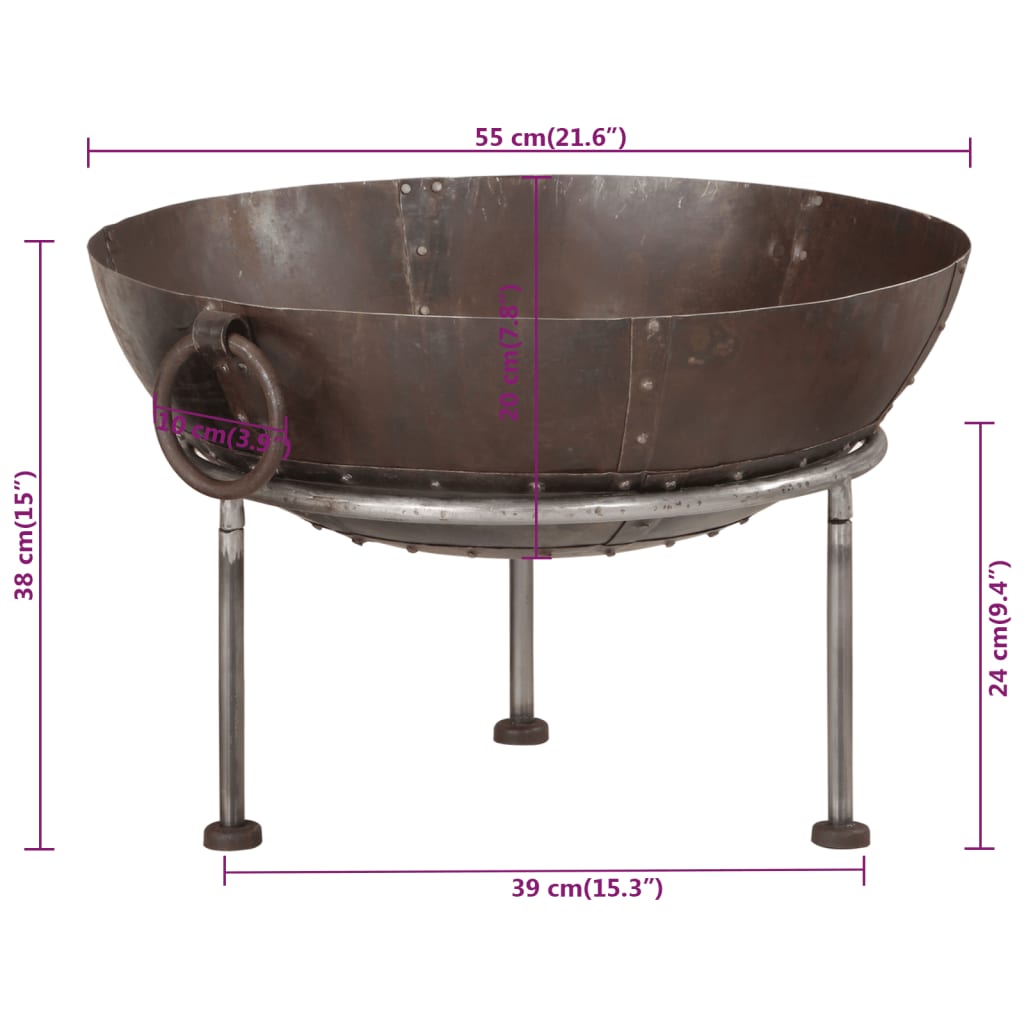 Fire pan 55x55x38 cm iron