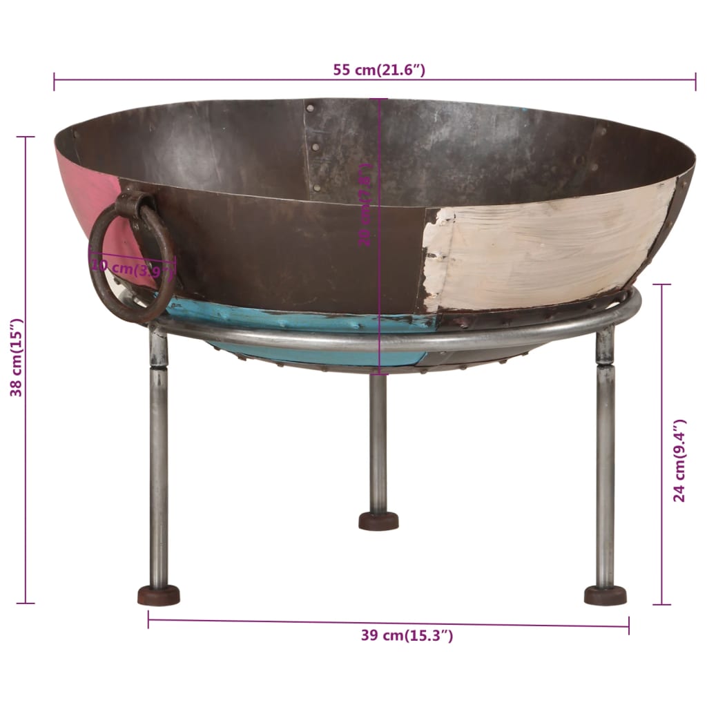 Fire pan 55x55x38 cm iron