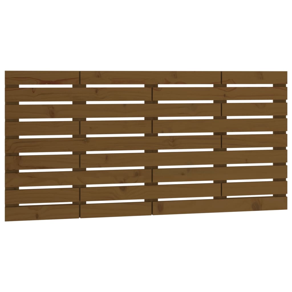 Wall-mounted headboard honey brown 156x3x63 cm solid pine wood
