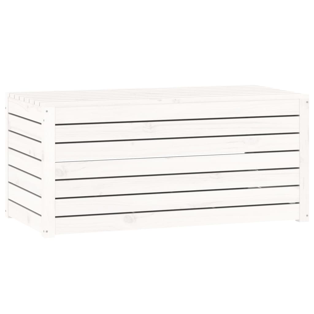 Garden box white 101x50.5x46.5 cm solid pine wood