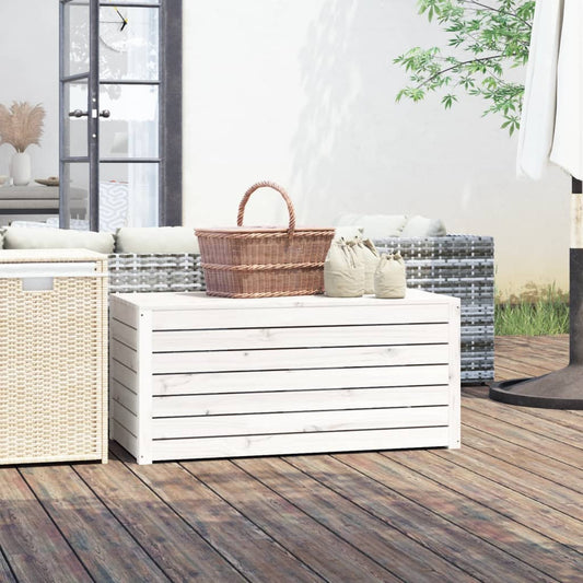 Garden box white 101x50.5x46.5 cm solid pine wood