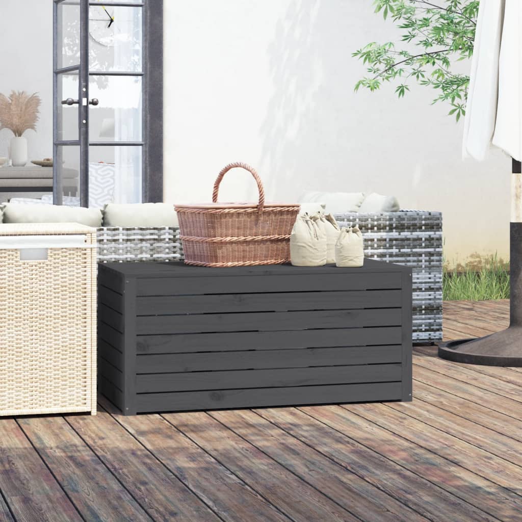 Garden box gray 101x50.5x46.5 cm solid pine wood