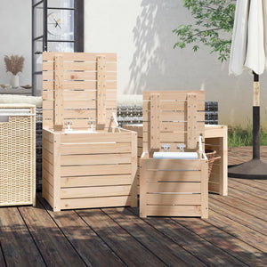 Garden box set 3 pieces solid pine wood