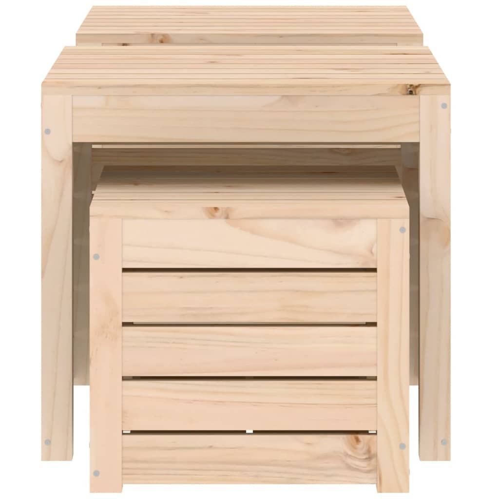 Garden box set 3 pieces solid pine wood