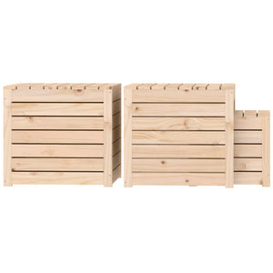 Garden box set 3 pieces solid pine wood