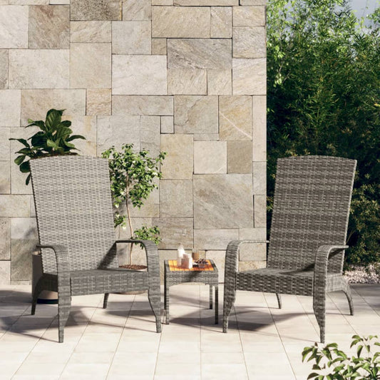 Adirondack garden chair poly rattan grey