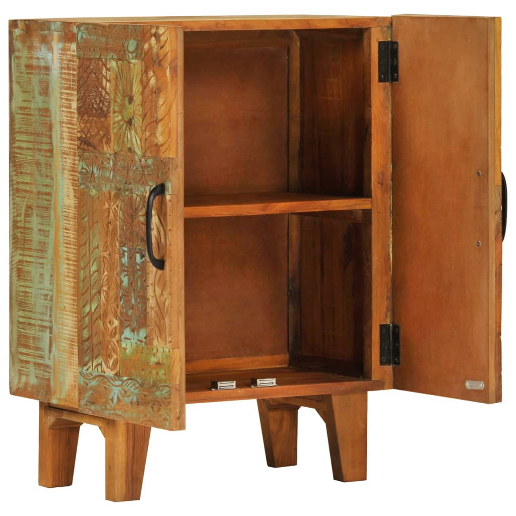 Hand-carved sideboard 55x30x75 cm reclaimed solid wood