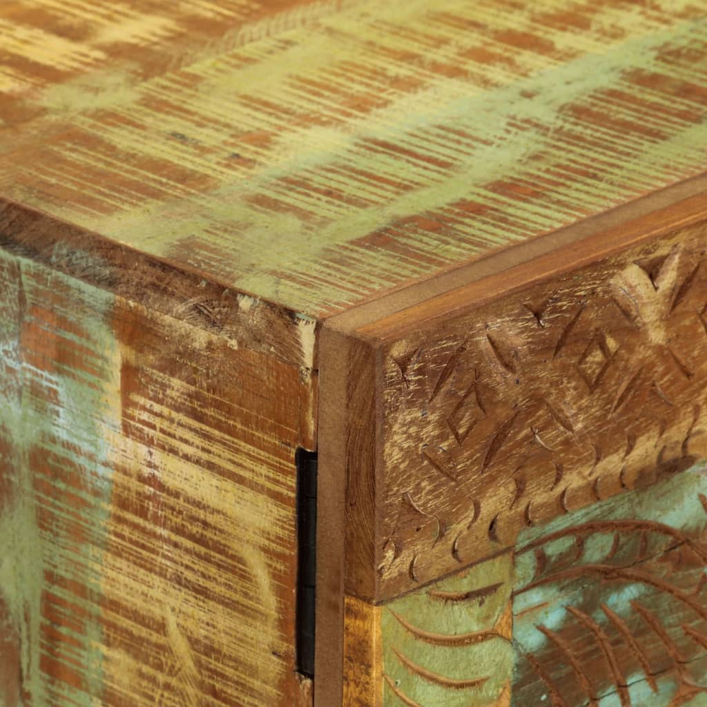 Hand-carved sideboard 55x30x75 cm reclaimed solid wood