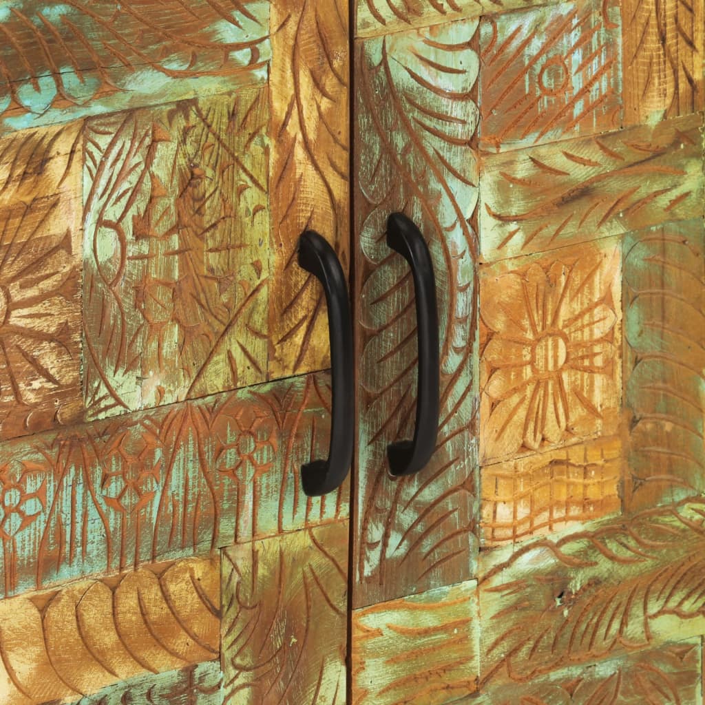 Hand-carved sideboard 55x30x75 cm reclaimed solid wood