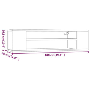 Hanging TV bench gray sonoma 100x30x26.5 cm engineered wood