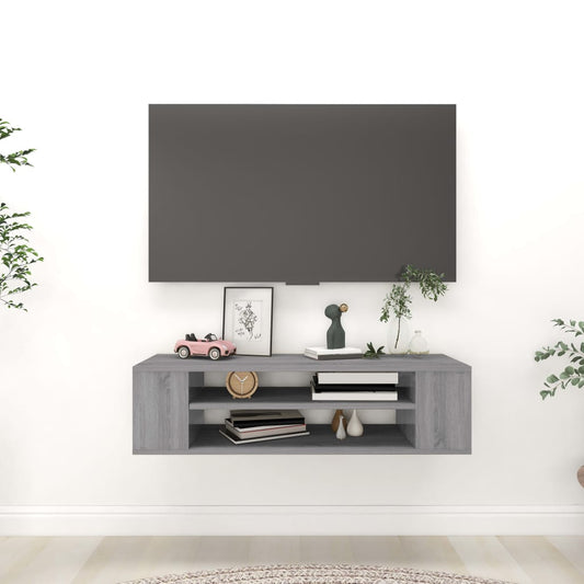 Hanging TV bench gray sonoma 100x30x26.5 cm engineered wood