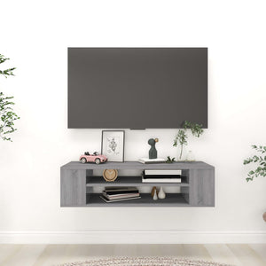 Hanging TV bench gray sonoma 100x30x26.5 cm engineered wood