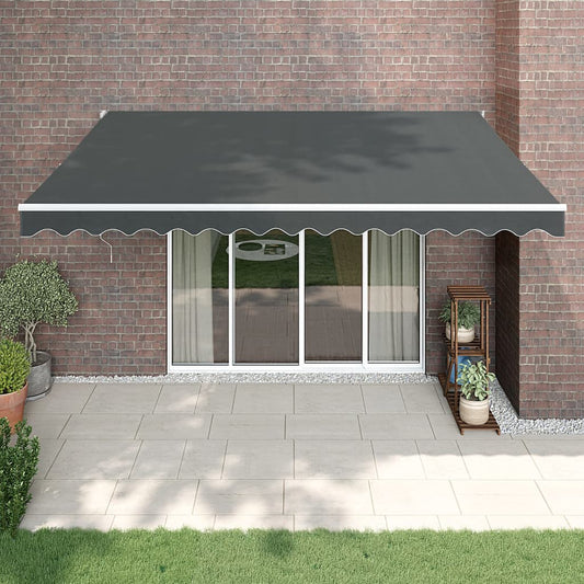 Retractable awning anthracite 4.5x3 m fabric and aluminum