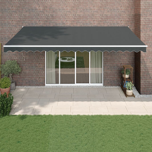 Retractable awning anthracite 5x3 m fabric and aluminum