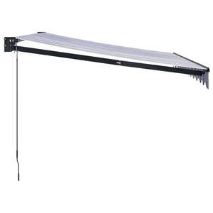 Retractable awning blue and white 3.5x2.5 m fabric and aluminum